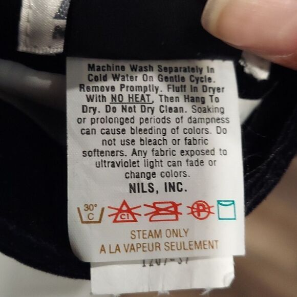 NILS Vintage 90s Retro Black Ski Jacket Reversible Velvet Size 12 - Picture 11 of 12